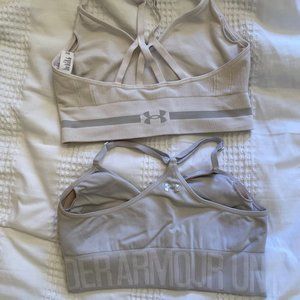 SET OF 2 OFF WHITE UNDER ARMOUR SPORTS BRAS